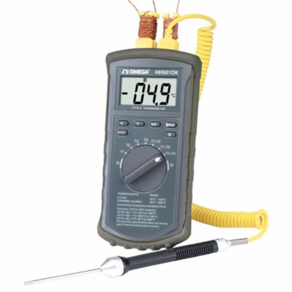 4-Channel Type-K Thermometer with Backlit Display