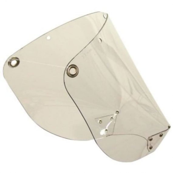 Clear Polycarbonate Visor with Bent in Chin Area