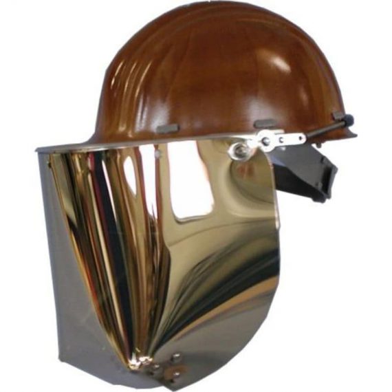 Gold Plated Polycarbonate Visor, Bent in Chin Area