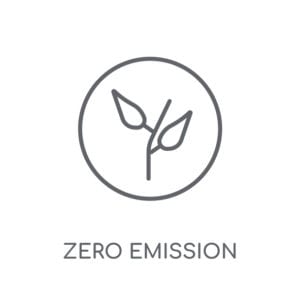 Zero emission linear icon. Modern outline Zero emission logo concept on white background from Smarthome collection. Suitable for use on web apps, mobile apps and print media. iStock credit BestVectorStock
