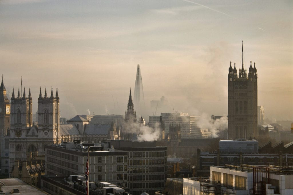 Landscape photo looking out over the buildings, to the Shard, Westminster and Big Ben. iStock credit chrismhs