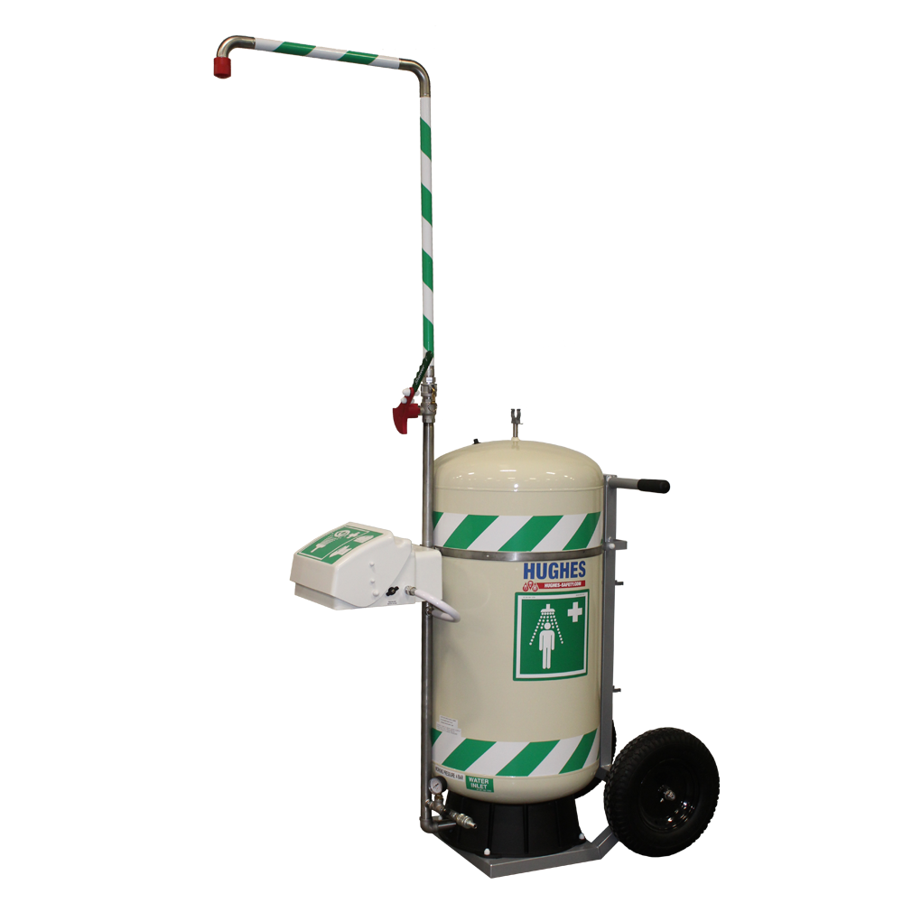 Mobile Self-Contained Safety Shower with Eye Wash - 114 Litre